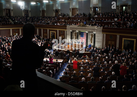 US-Präsident Barack Obama liefert den Zustand der Anschluß-Adresse in Washington, D.C., USA, Dienstag, 24. Januar 2012. Stockfoto