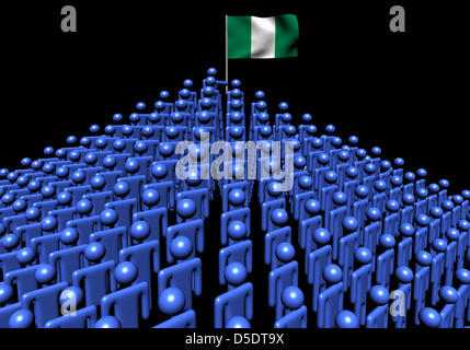 Pyramide des abstrakten Menschen mit nigerianischen Flagge illustration Stockfoto