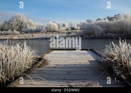 frostigen Dezember morgens Bishops Stortford Herts England Stockfoto