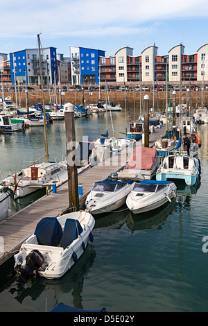 Marina in St. Helier, Jersey, Kanalinseln, Großbritannien Stockfoto