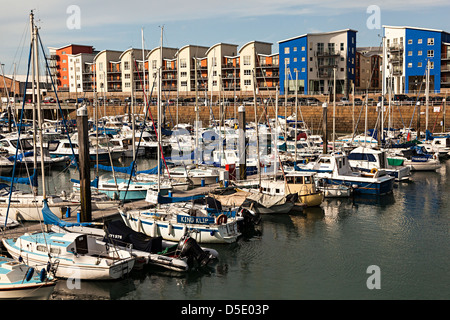 Hafen von Boote im Yachthafen, St. Helier, Jersey, Kanalinseln, UK Stockfoto