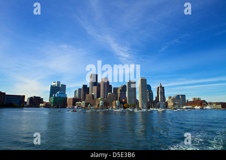 Schönen Blick auf Boston von der Fähre Stockfoto