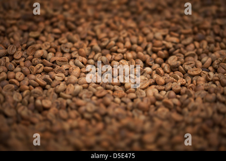Frischen gebratenen braunen Kaffeebohnen Hintergrund Nahaufnahme Stockfoto