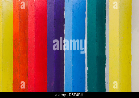 Bunt bemalte Wand, Merida, Bundesstaates Yucatán, Mexiko Stockfoto