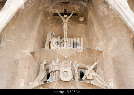 Skulpturen auf die Sagrada Familia Basilika Stockfoto