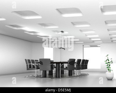 Konferenztisch mit Stühlen im Tagungsraum Stockfoto