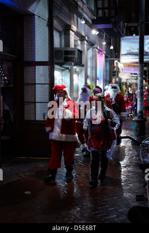 Betrunkener Weihnachtsmann Parade New Orleans Stockfoto