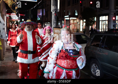 Betrunkener Weihnachtsmann Parade New Orleans Stockfoto