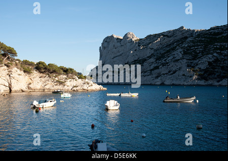 Einlass in den Calanques bei Marseille, Frankreich Stockfoto