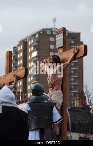 Brighton Sussex UK 29. März 2013 - die Besetzung von Seele am Meer führen die Ostern 2013 Passion Christi Stockfoto