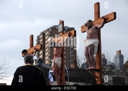 Brighton Sussex UK 29. März 2013 - die Besetzung von Seele am Meer führen die Ostern 2013 Passion Christi Stockfoto