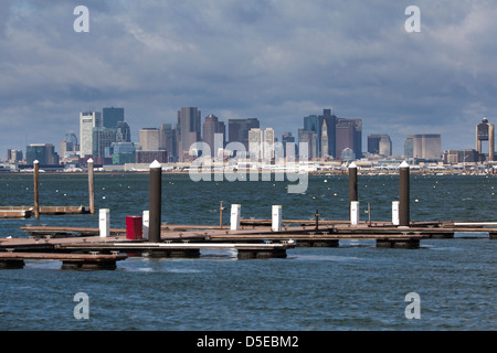 Skyline von Boston gesehen von Winthrop, Massachusetts, USA Stockfoto