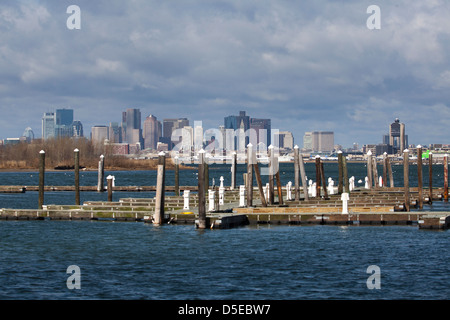 Skyline von Boston gesehen von Winthrop, Massachusetts, USA Stockfoto