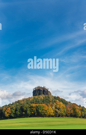 Der Zirkelstein Felsen, Reinhardtsdorf Schoena, Sächsische Schweiz in der Nähe von Dresden Sachsen, Deutschland, Europa Stockfoto