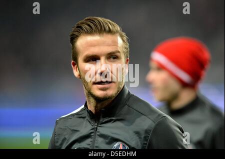 29.01.2013. Paris, Frankreich.   David Beckham PSG Französisch League one-Fußball. Paris Saint-Germain gegen Montpellier. Stockfoto