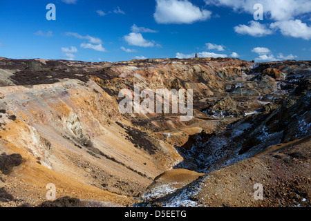 Parys Berg stillgelegten Kupfermine nahe Amlwch Anglesey North Wales UK Stockfoto