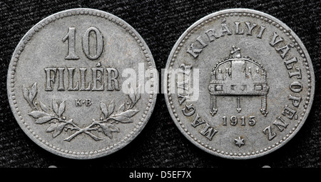 10 Füller Münze, Ungarn, 1915 Stockfoto