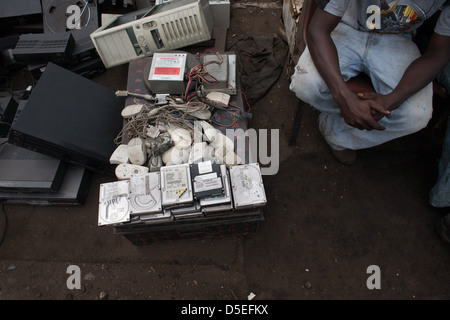 E-Schrott in Agbogbloshie Dump, Accra, Ghana. Stockfoto