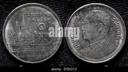 1-Baht-Münze, Thailand Stockfoto