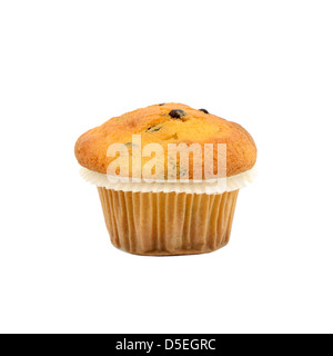 Muffin mit Schokolade isoliert auf weiss Stockfoto