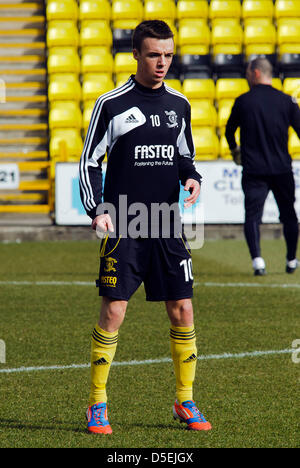 Livingston, Schottland. Samstag, 30. März 2013. Stefan Scougall während der Livingston V Dunfermline, SFL Div 1 Spiel Braidwood Motor Company-Stadion. Bildnachweis: Colin Lunn / Alamy Live News Stockfoto