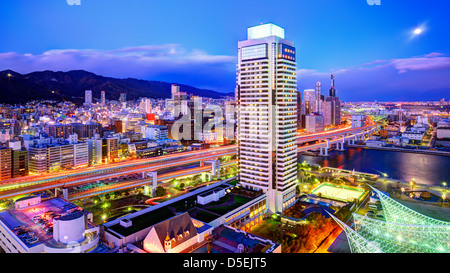 Kobe, Japan Panorama auf der Hanshin Expressway Stockfoto