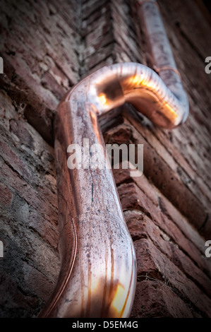 Ein Kupfer Dachrinne-detail Stockfoto