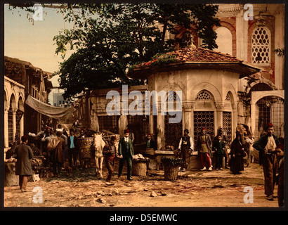 [Eine Straße am Stamboul mit Brunnen, Konstantinopel, Türkei] (LOC) Stockfoto