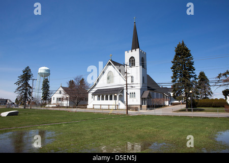 Die weiße Kirche in Hampton Beach, New Hampshire, USA Stockfoto