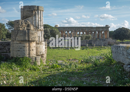 Graeco-Römischen Tempel in Paestum, Campagna, Italien. Stockfoto