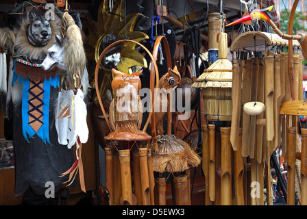 Marktstand, Verkauf von Souvenirs, Nürnberg, Bayern, Deutschland, Westeuropa. Stockfoto