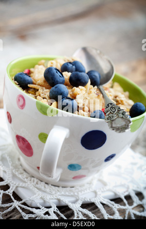 Frühstück-Müsli mit getrockneten Früchten und Samen Stockfoto