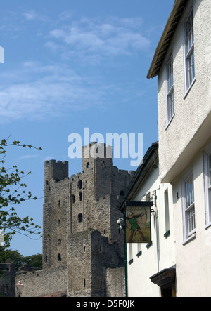 KENT; ROCHESTER; ABSCHNITT ROCHESTER CASTLE Stockfoto