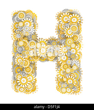 Alphabet von Kamille Blumen, Brief-Form Stockfoto