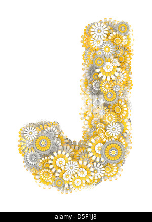 Alphabet von Kamille Blumen, Brief-Form Stockfoto