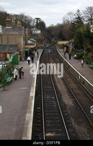 Alresford, UK. 31s März 2013.  Familien verbringen Sie einen "Tag mit Thomas' auf der Brunnenkresse-Linie während Ostern Sonntag. Die Linie wurde ursprünglich verwendet, um frische Kresse nach London zu transportieren. Bildnachweis: Rob Arnold/Alamy Live-Nachrichten Stockfoto