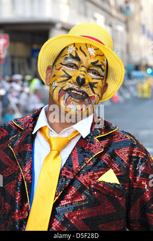 Die Cape Minstrels / Kaapse Klopse Parade statt jährlich am 2. Januar in Cape Town, Südafrika. Stockfoto