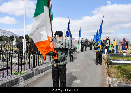 Belfast, Nordirland. 31. März 2013.   Die Farbe-Party endet Ouside die Antrim republikanischen Memorial "alle" als Sinn Féin halten ihre jährliche 1916 Easter Rising Gedenken Stockfoto