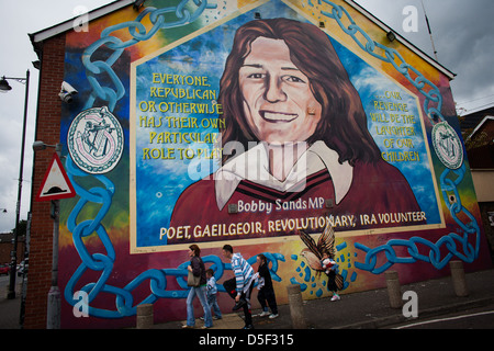 Boddy Sand Wandbild an der Falls Road, Belfast, Nordirland. Stockfoto