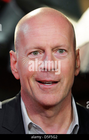 US-Schauspieler Bruce Willis kommt für die UK-Premiere von A Good Day, Stirb langsam. Stockfoto