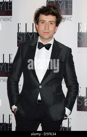 Nick Grimshaw kommt für den Elle Style Awards. Stockfoto