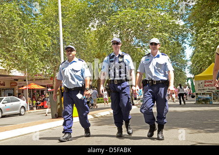 3 australischen Polizei auf Patrouille, Tamworth Country Music Festival Stockfoto