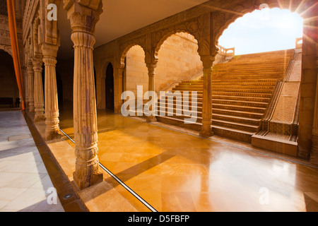 Architektonisches Detail eines Forts, Jaisalmer Fort, Jaisalmer, Rajasthan, Indien Stockfoto