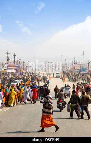 Pilger in die Kumbha Mela, Allahabad, Uttar Pradesh, Indien Stockfoto