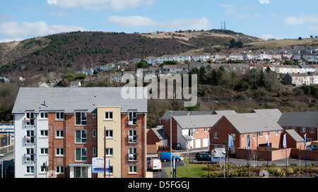 Bellway Häuser Showhome Website freigegebenen Eigenkapital Neubaugebiet unter Qualitätsorientierung Hill in Swansea in Wales Großbritannien Stockfoto