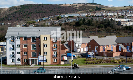 Bellway Häuser Showhome Website freigegebenen Eigenkapital Neubaugebiet unter Qualitätsorientierung Hill in Swansea in Wales Großbritannien Stockfoto