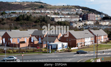 Bellway Häuser Showhome Website freigegebenen Eigenkapital Neubaugebiet unter Qualitätsorientierung Hill in Swansea in Wales Großbritannien Stockfoto