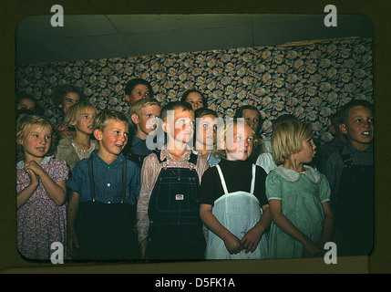 Schülerinnen und Schüler singen, Pie Town, New Mexico (LOC) Stockfoto