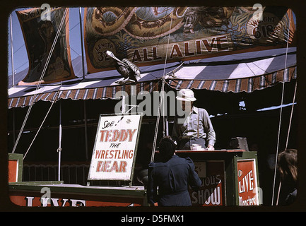 Barker auf dem Gelände an der Vermont State fair, Rutland (LOC) Stockfoto