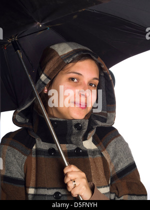 Frau-Holding-Dach Stockfoto
